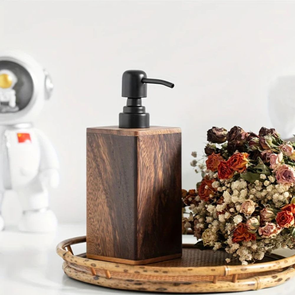Chic Walnut Wood Soap Dispenser for Stylish Spaces