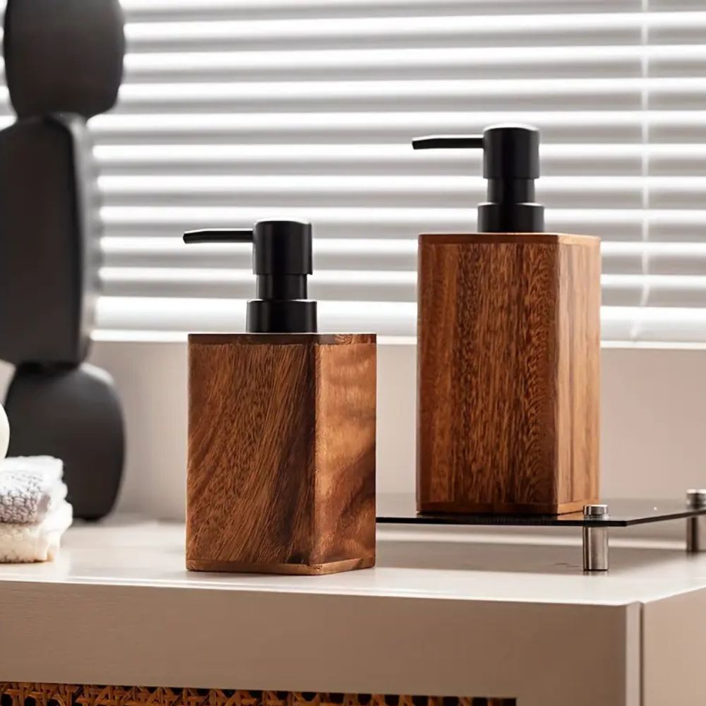 Chic Walnut Wood Soap Dispenser for Stylish Spaces