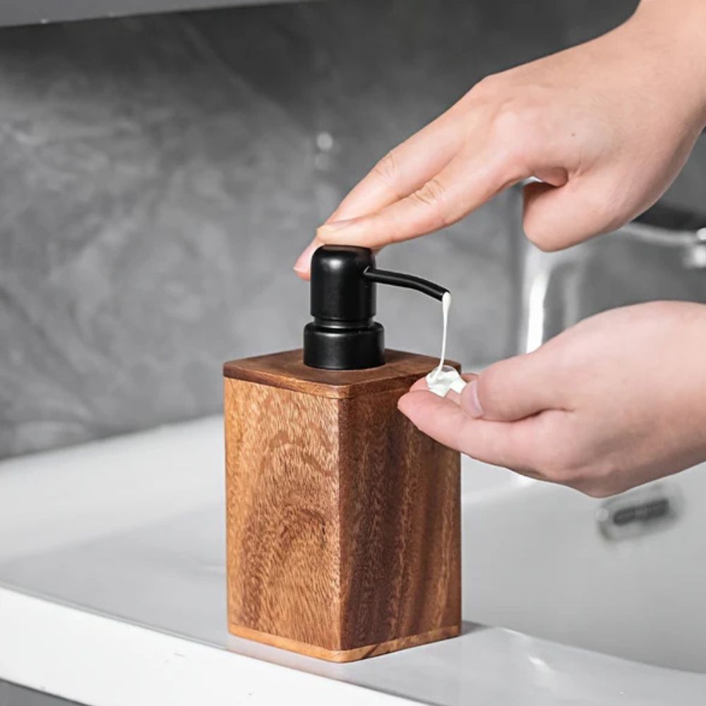 Chic Walnut Wood Soap Dispenser for Stylish Spaces