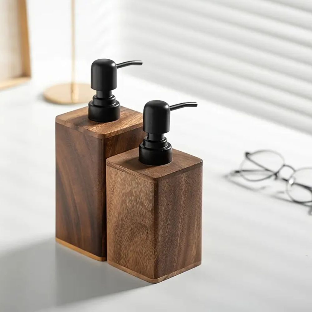 Chic Walnut Wood Soap Dispenser for Stylish Spaces