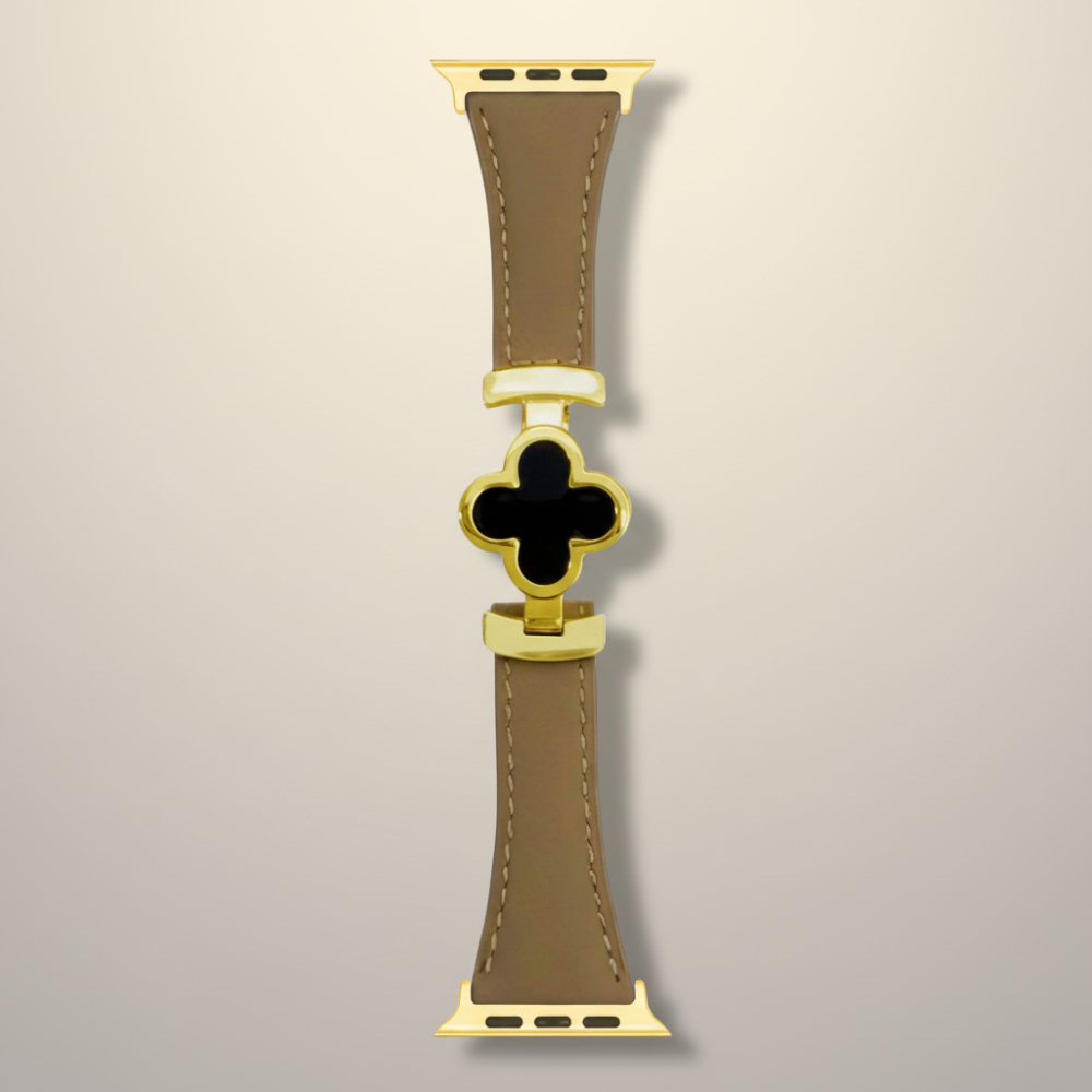 Floral Leather Strap for Smartwatch - Adjustable Replacement Band