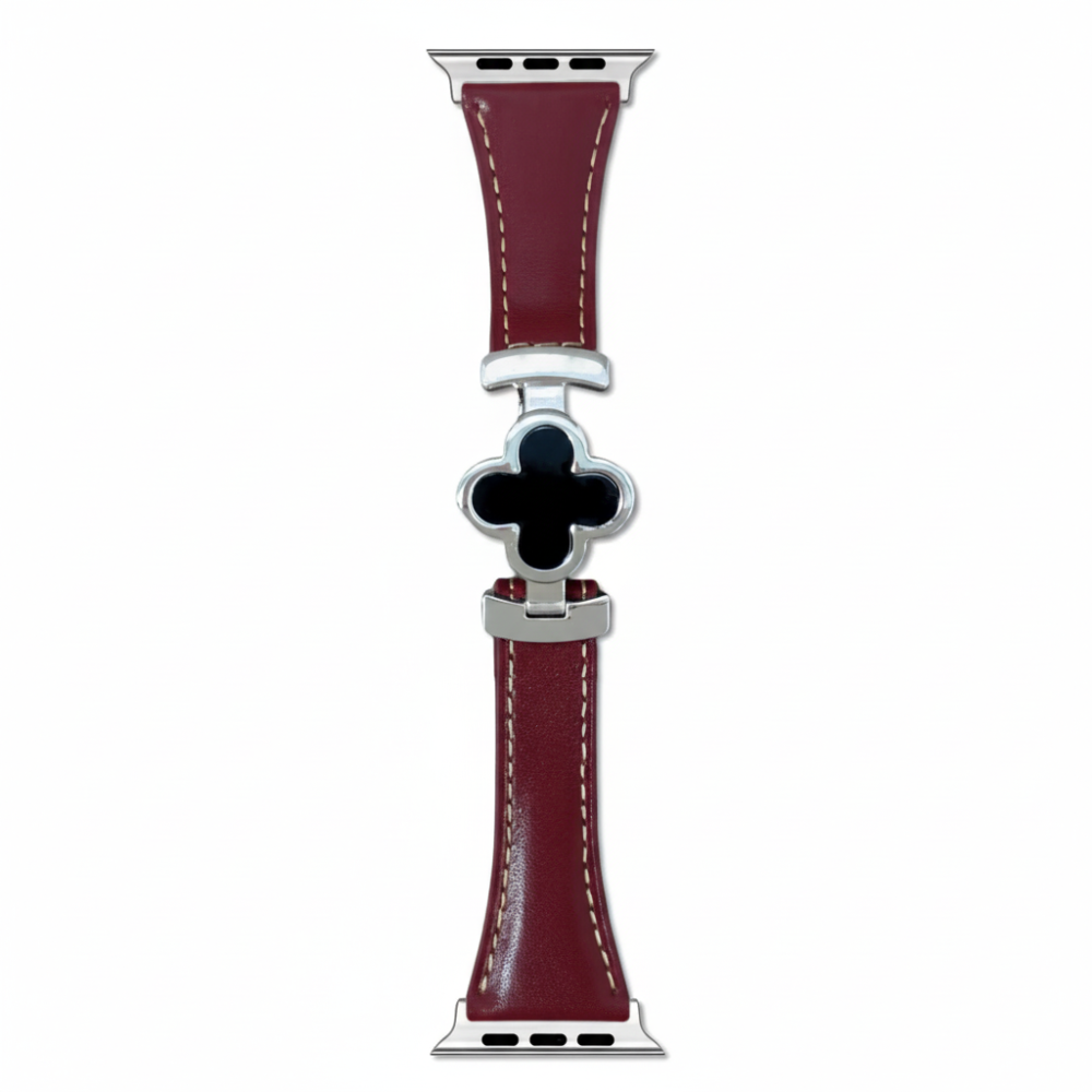 Floral Leather Strap for Smartwatch - Adjustable Replacement Band