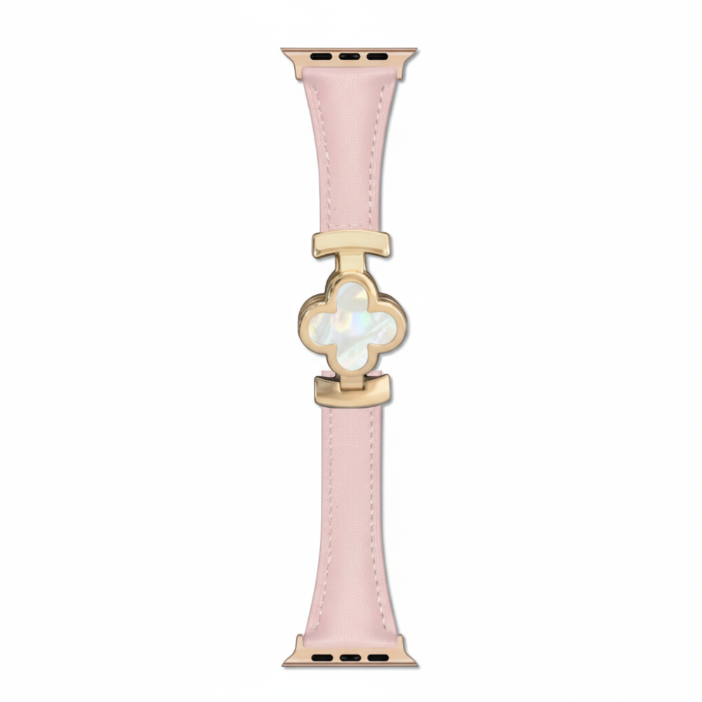 Floral Leather Strap for Smartwatch - Adjustable Replacement Band