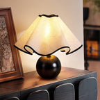 Stylish Table Lamp with Wave Shade Design