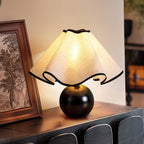 Stylish Table Lamp with Wave Shade Design
