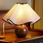 Stylish Table Lamp with Wave Shade Design