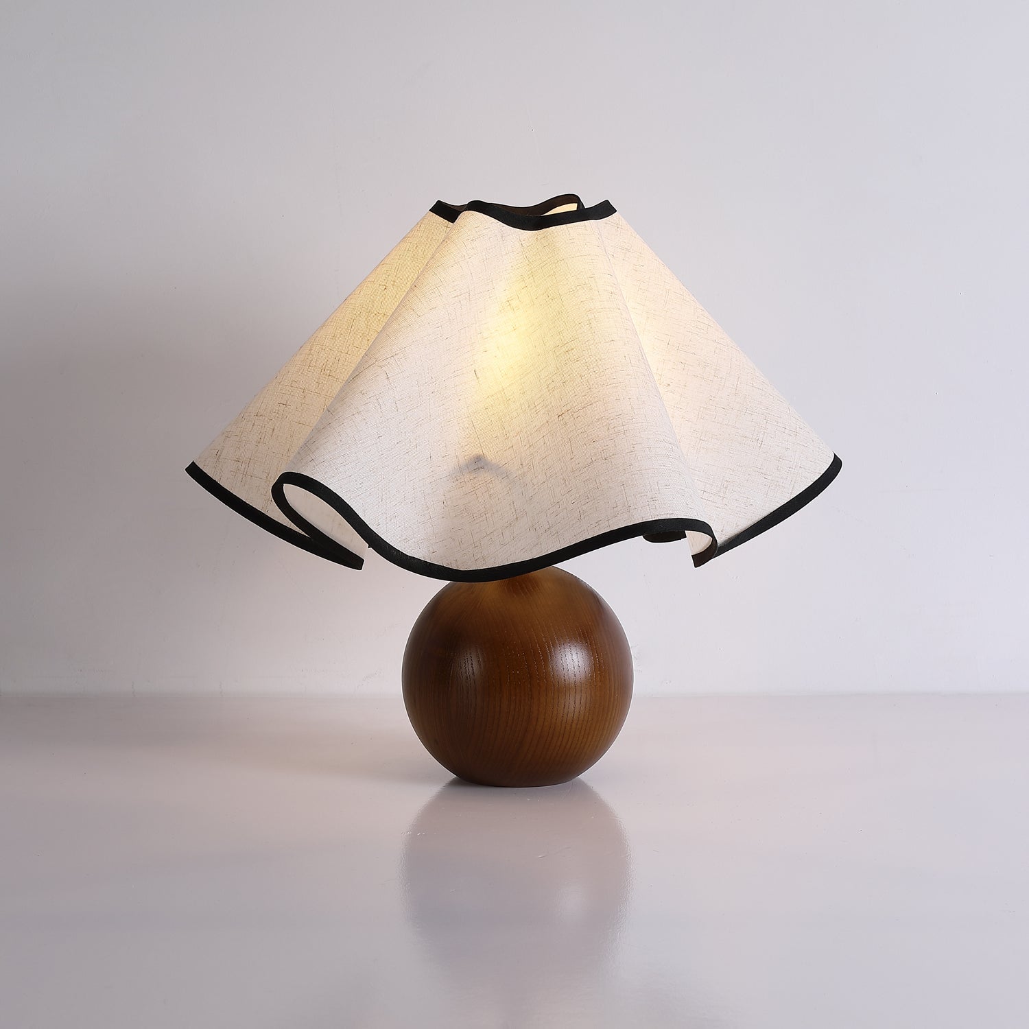 Stylish Table Lamp with Wave Shade Design