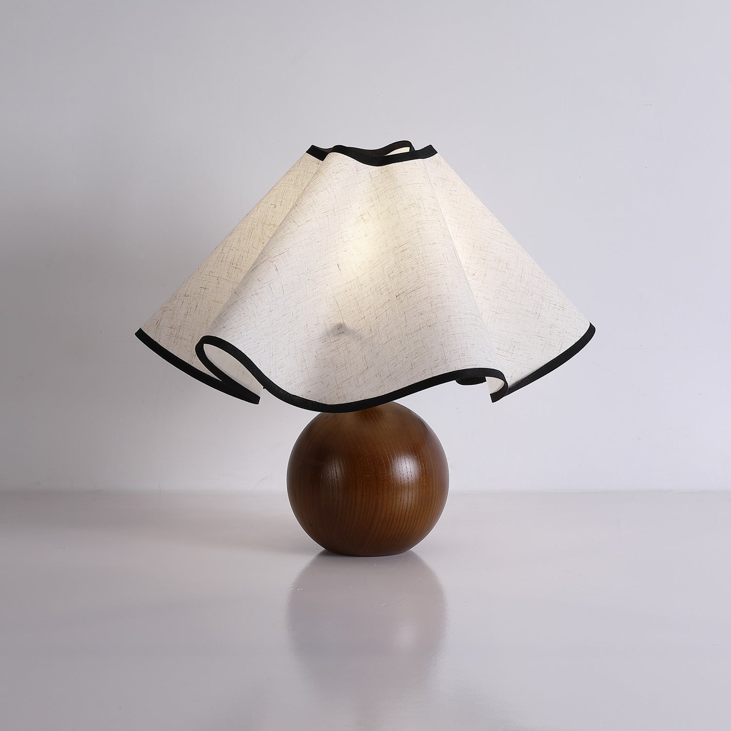 Stylish Table Lamp with Wave Shade Design