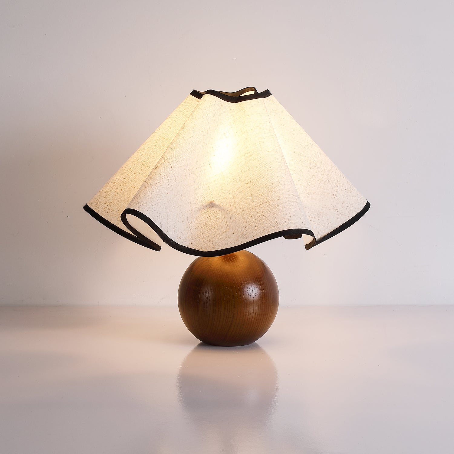 Stylish Table Lamp with Wave Shade Design