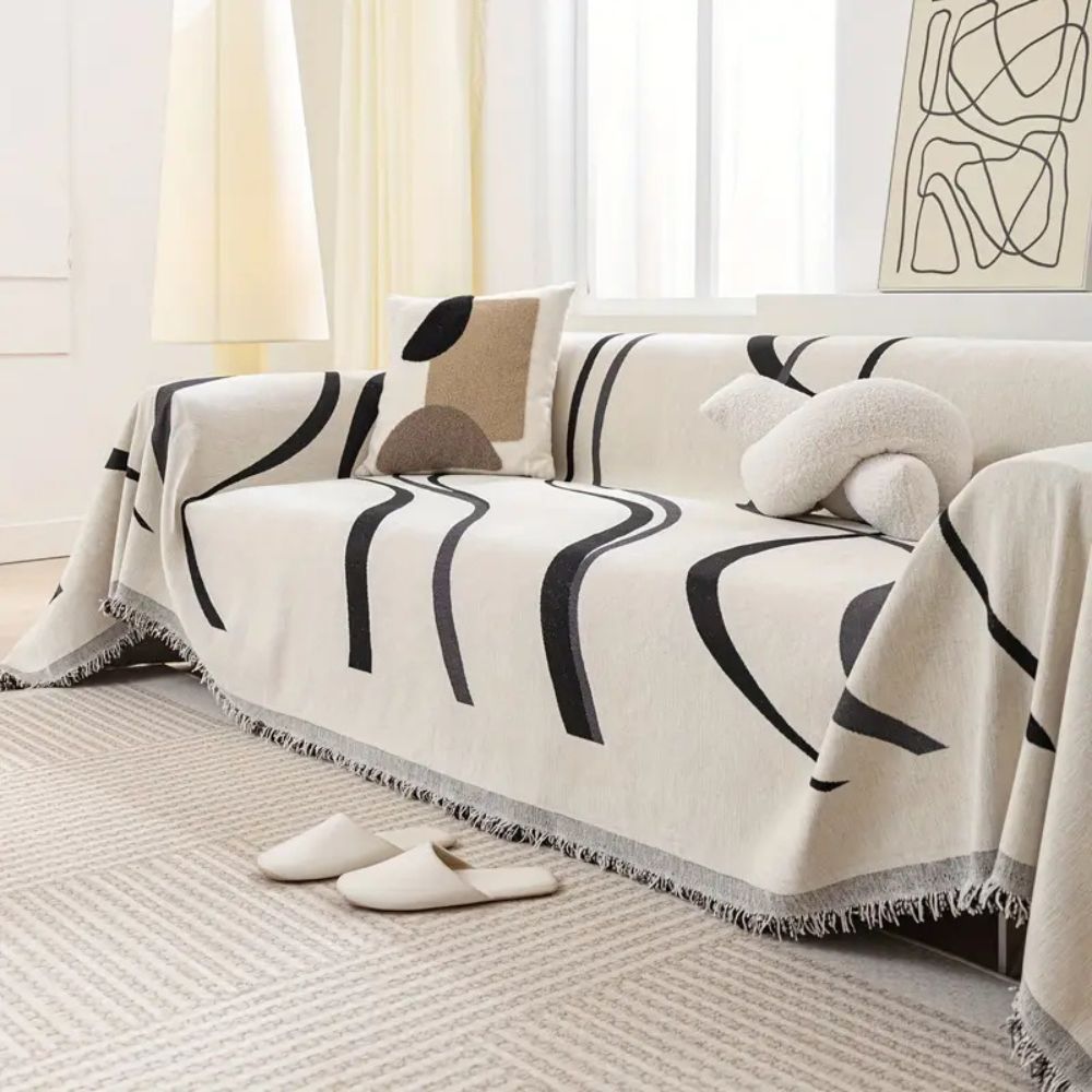Non-Slip Jacquard Chenille Sofa Cover – Flowing Style