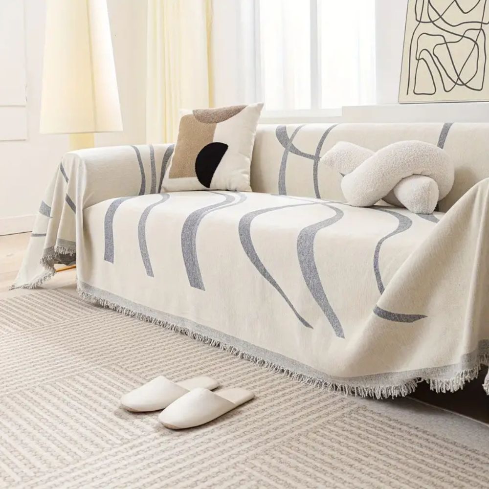Non-Slip Jacquard Chenille Sofa Cover – Flowing Style