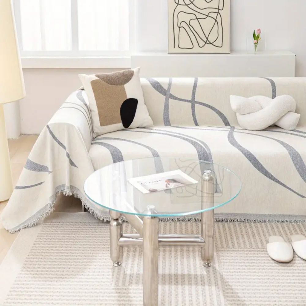 Non-Slip Jacquard Chenille Sofa Cover – Flowing Style