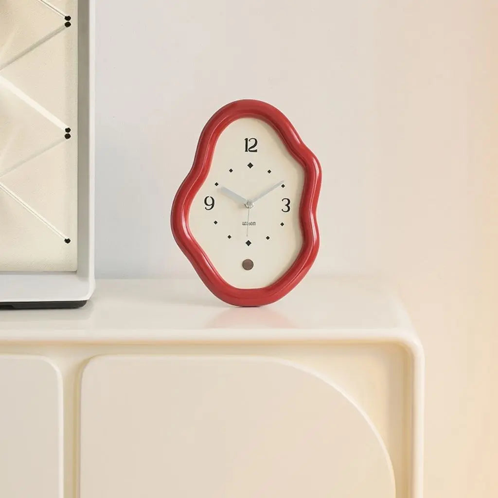 Organic Curved Wood Desk Clock for Timeless Style