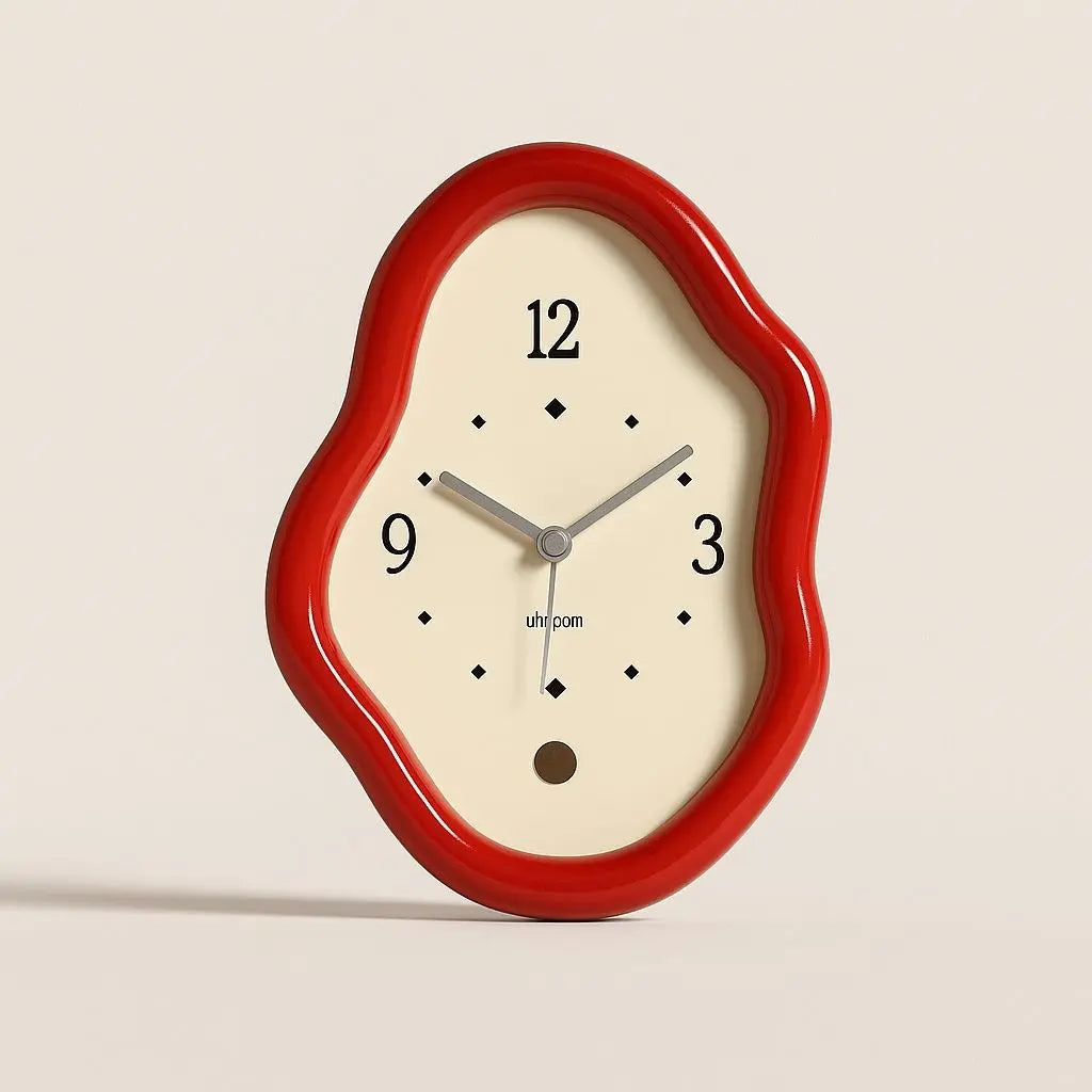 Organic Curved Wood Desk Clock for Timeless Style