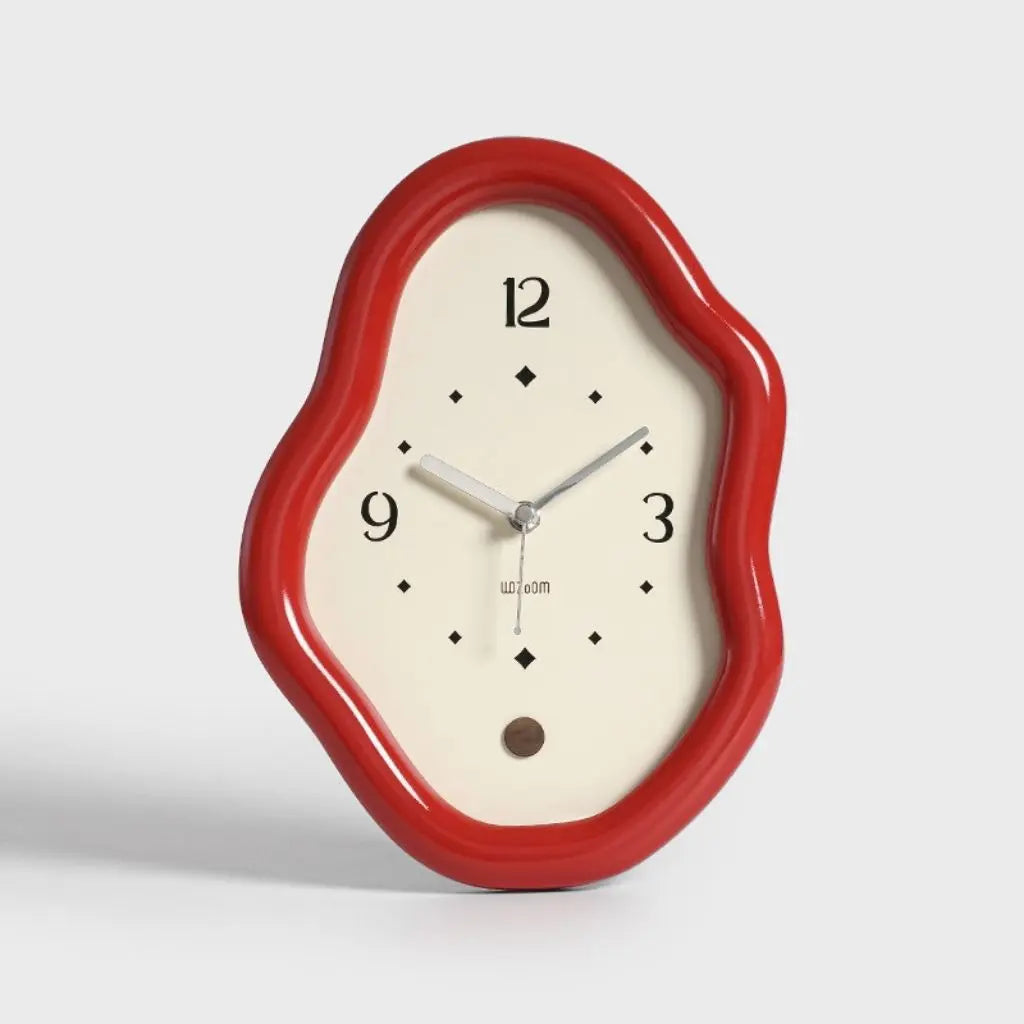 Organic Curved Wood Desk Clock for Timeless Style