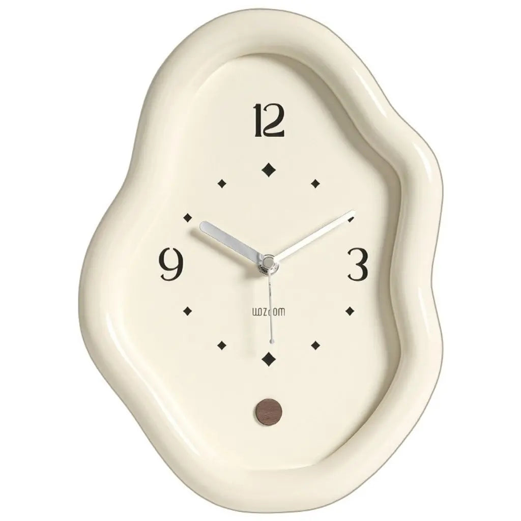 Organic Curved Wood Desk Clock for Timeless Style