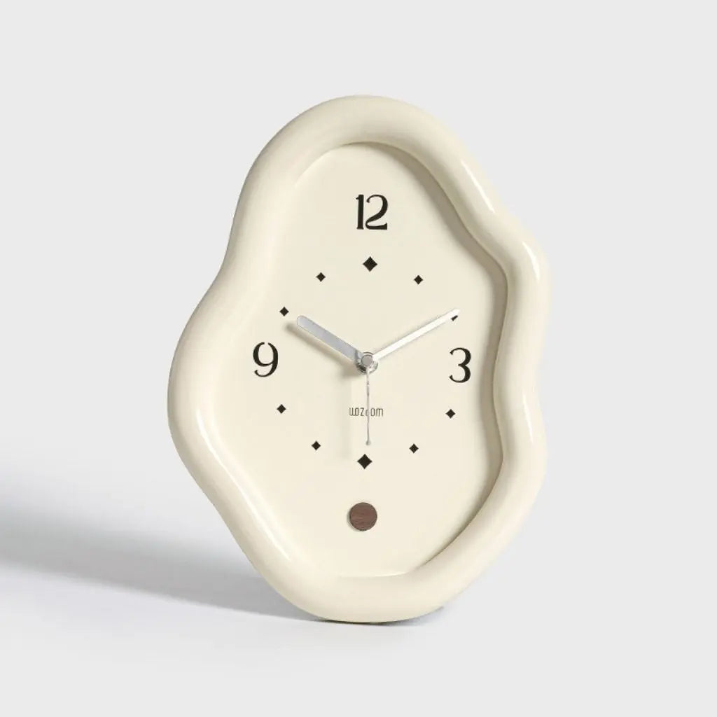 Organic Curved Wood Desk Clock for Timeless Style