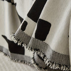 Reversible Chenille Sofa Cover with Wavy Boho Stripes