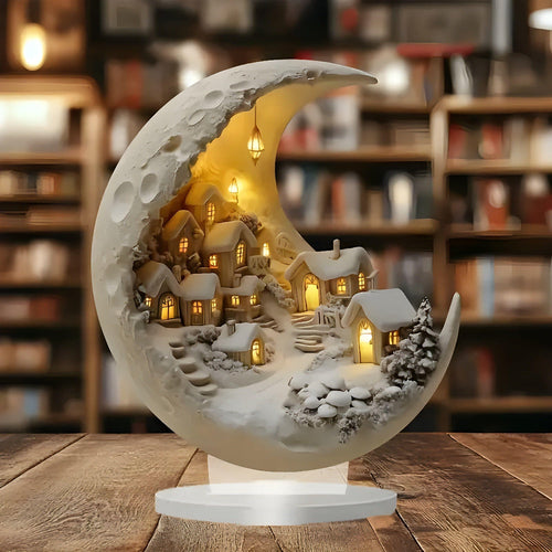 Charming Acrylic Lunar Village Wall Decor