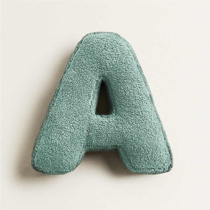 Cozy Fleece Pillows with Alphabet Letter Design – Cotton and Polyester Fill