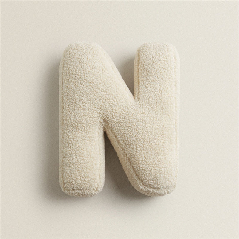 Cozy Fleece Pillows with Alphabet Letter Design – Cotton and Polyester Fill