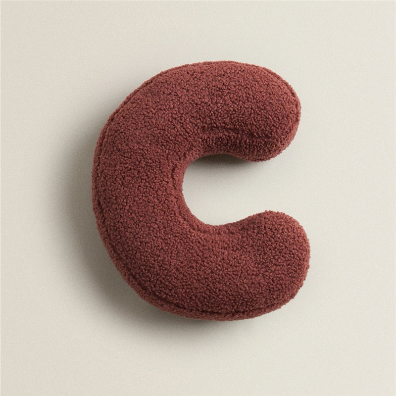 Cozy Fleece Pillows with Alphabet Letter Design – Cotton and Polyester Fill