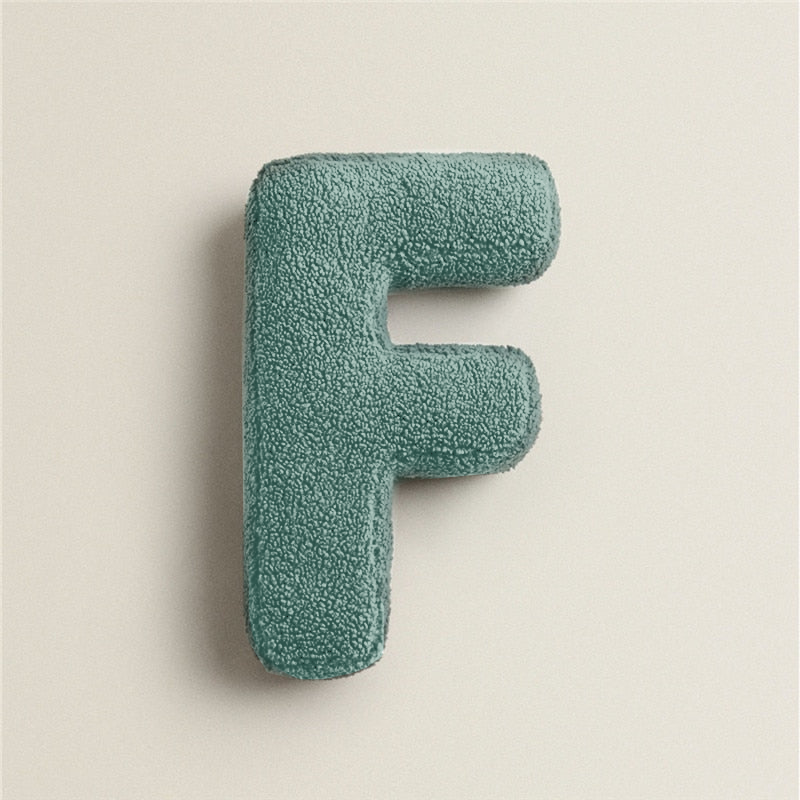 Cozy Fleece Pillows with Alphabet Letter Design – Cotton and Polyester Fill