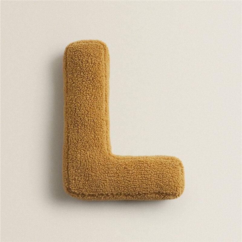 Cozy Fleece Pillows with Alphabet Letter Design – Cotton and Polyester Fill