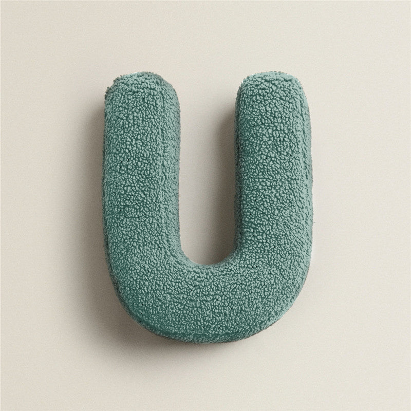 Cozy Fleece Pillows with Alphabet Letter Design – Cotton and Polyester Fill