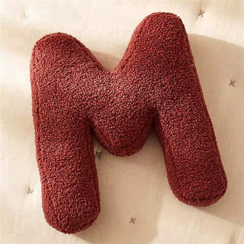 Cozy Fleece Pillows with Alphabet Letter Design – Cotton and Polyester Fill