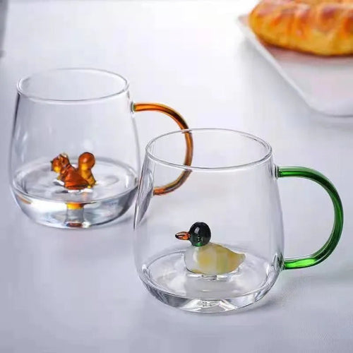 Charming 3D Animal-Themed Borosilicate Glass Cup