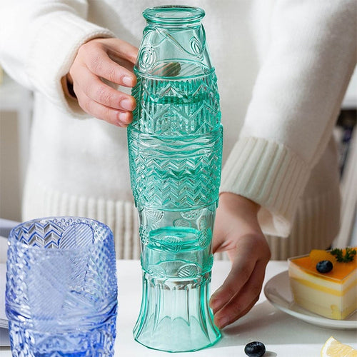 Charming Stackable Glass Tumblers for Vibrant Dining