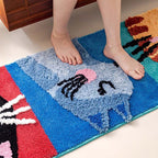 Charming Cat-Themed Microfiber Floor Mat
