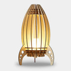 Enchanting Wood Rocket Night Light for Kids