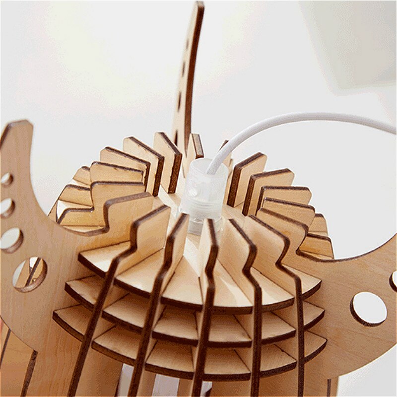 Enchanting Wood Rocket Night Light for Kids