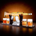 Rifle-Shaped Whiskey Decanter Set with Glass Bottle and Stand