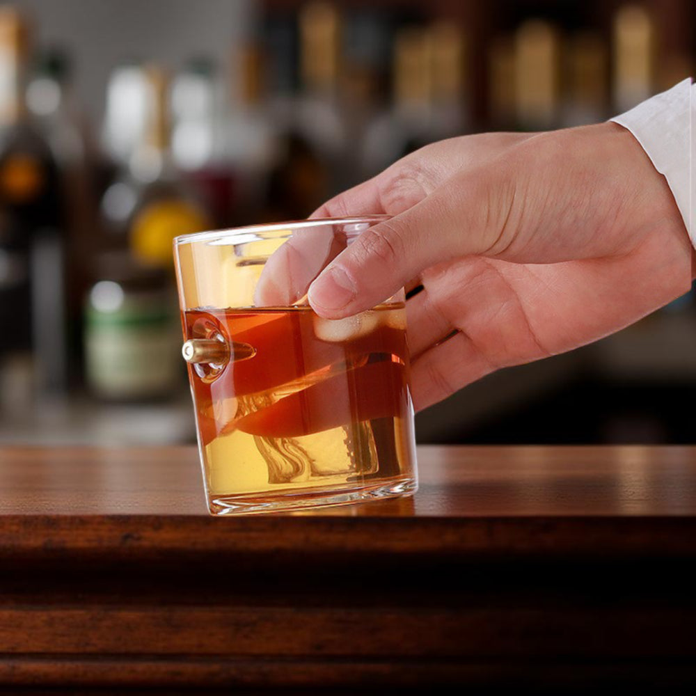 Rifle-Shaped Whiskey Decanter Set with Glass Bottle and Stand