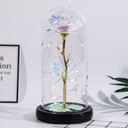Glass Dome Display with Rose Figurine - Mother's Day Gift Decoration