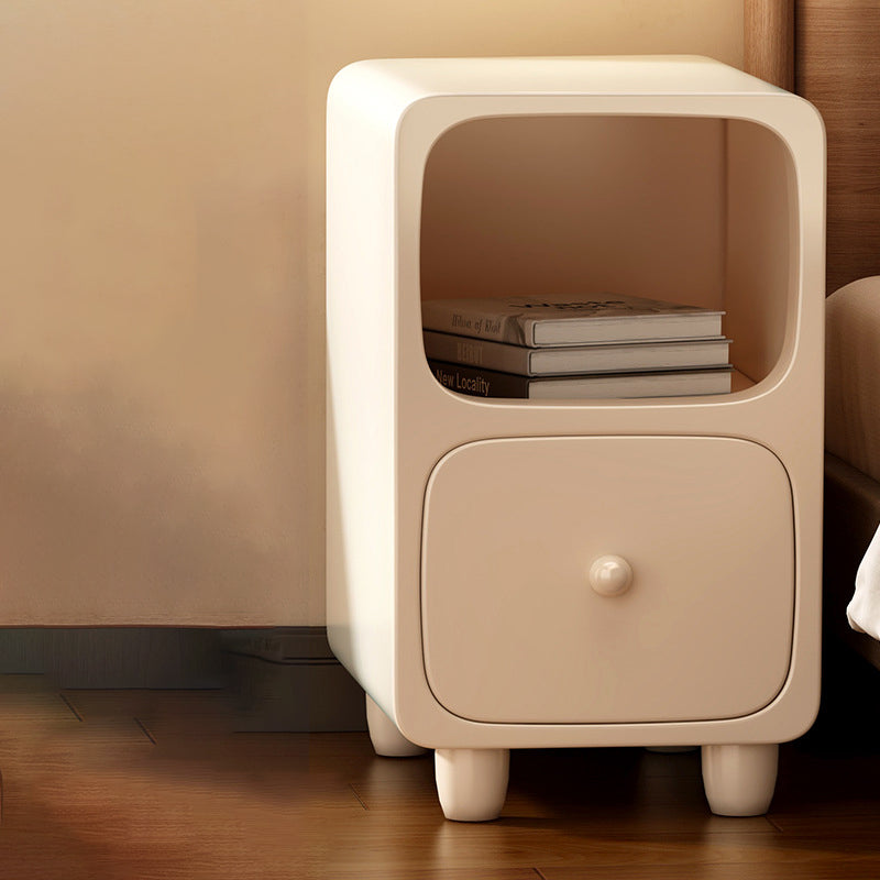 Modern White Nightstand with 1 or 2 Drawers - MDF Bedroom Storage