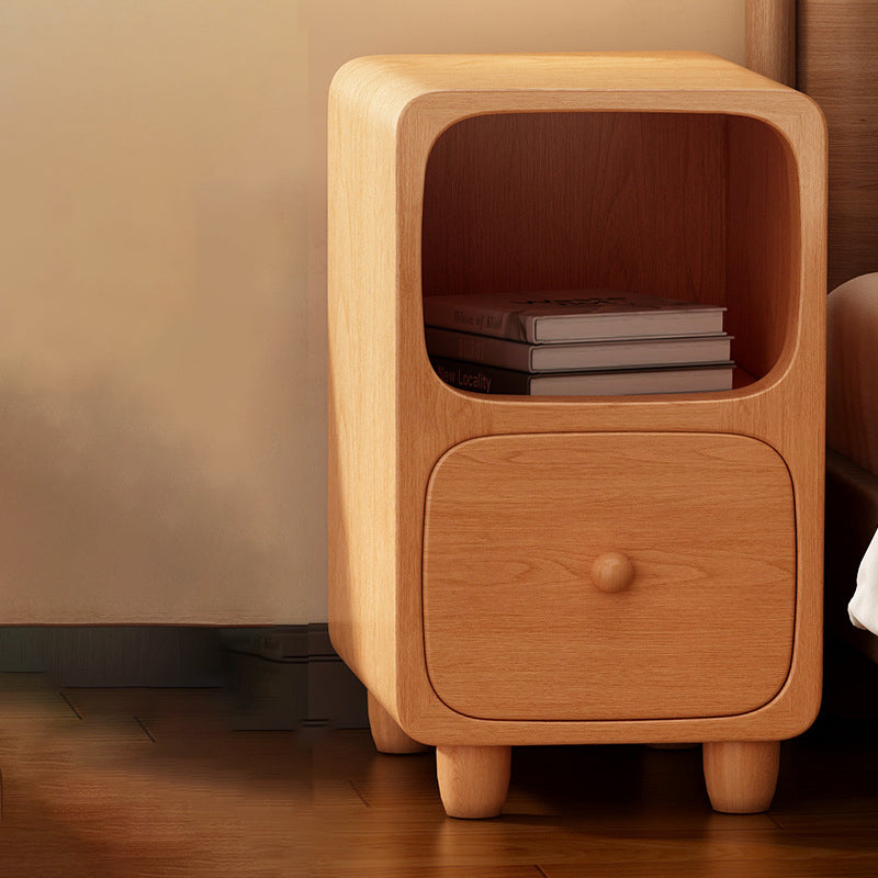 Modern White Nightstand with 1 or 2 Drawers - MDF Bedroom Storage