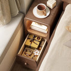 Modern White Nightstand with 1 or 2 Drawers - MDF Bedroom Storage