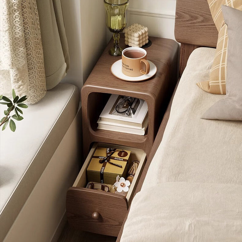 Modern White Nightstand with 1 or 2 Drawers - MDF Bedroom Storage