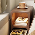 Modern White Nightstand with 1 or 2 Drawers - MDF Bedroom Storage