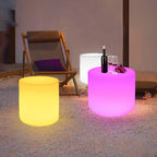 Modern Minimalist Patio Table in White with LED Lighting