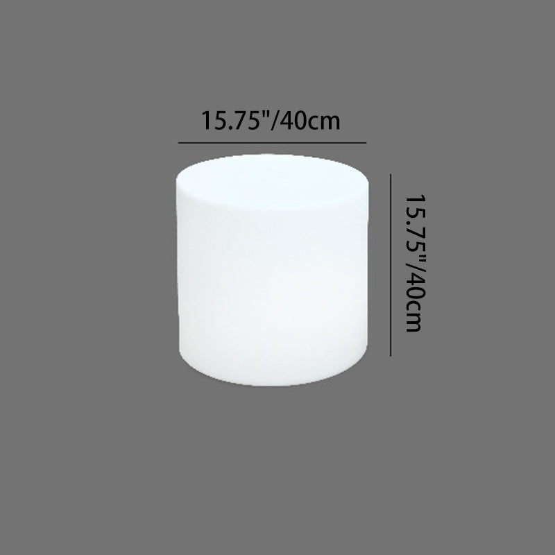 Modern Minimalist Patio Table in White with LED Lighting