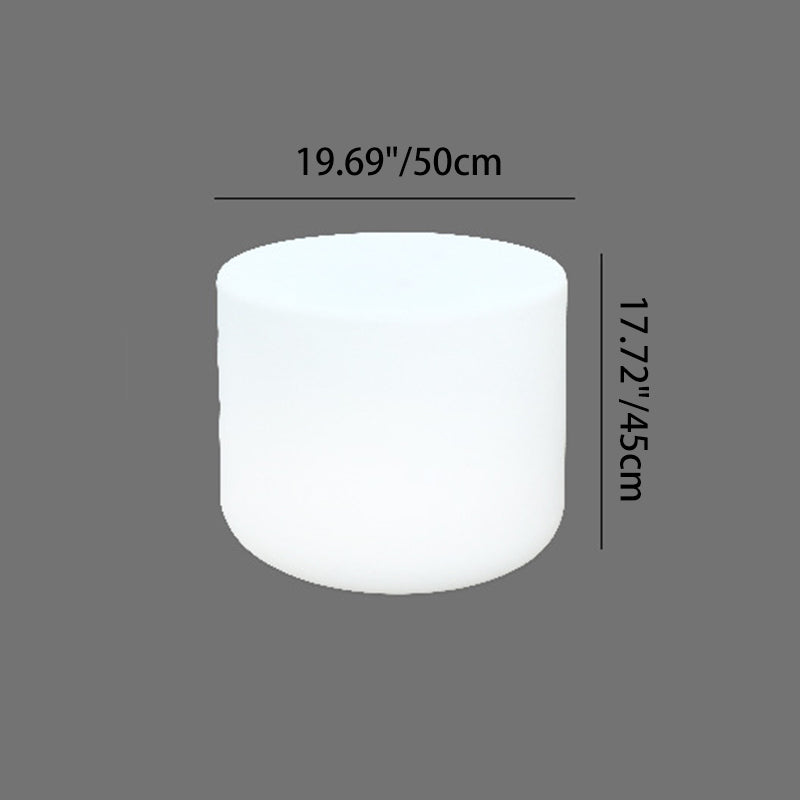 Modern Minimalist Patio Table in White with LED Lighting