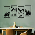 Nature-Themed Metal Wall Art Set - Mountain and Wildlife Design