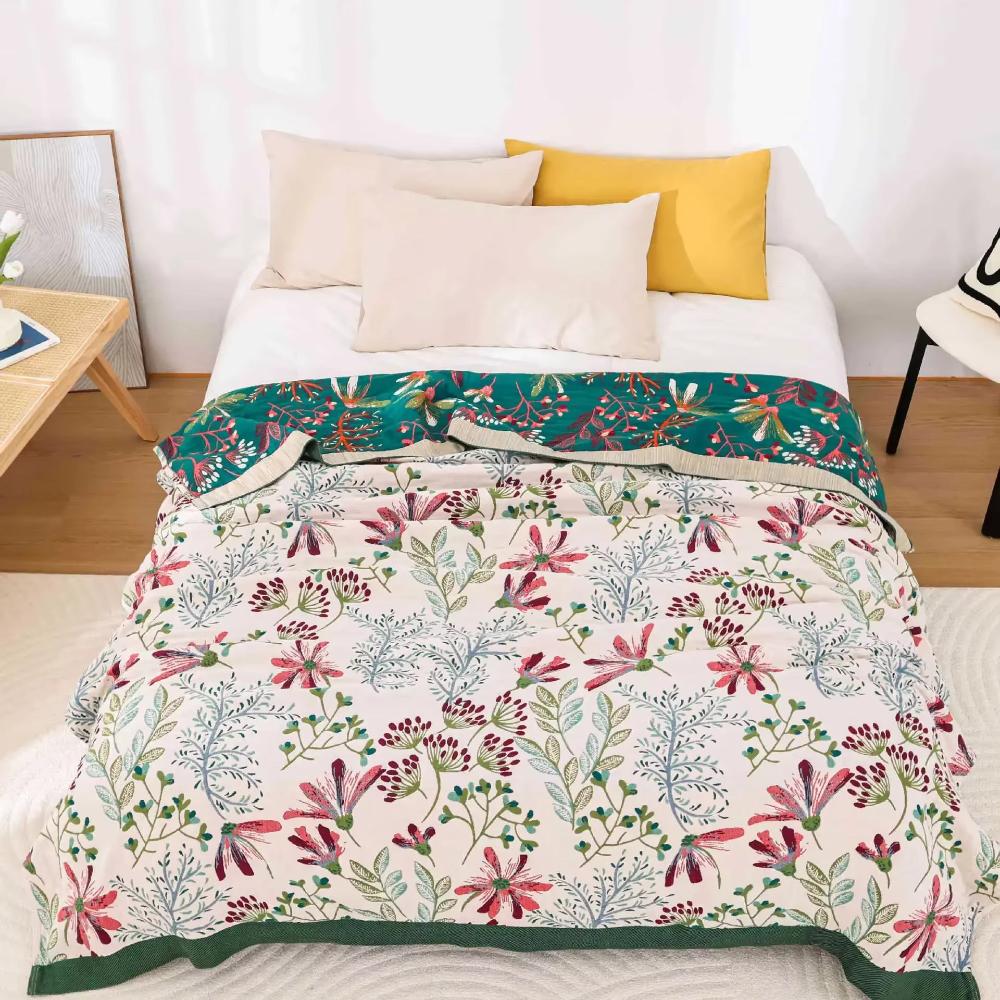 Wildflower | Soft organic cotton throw blanket 4