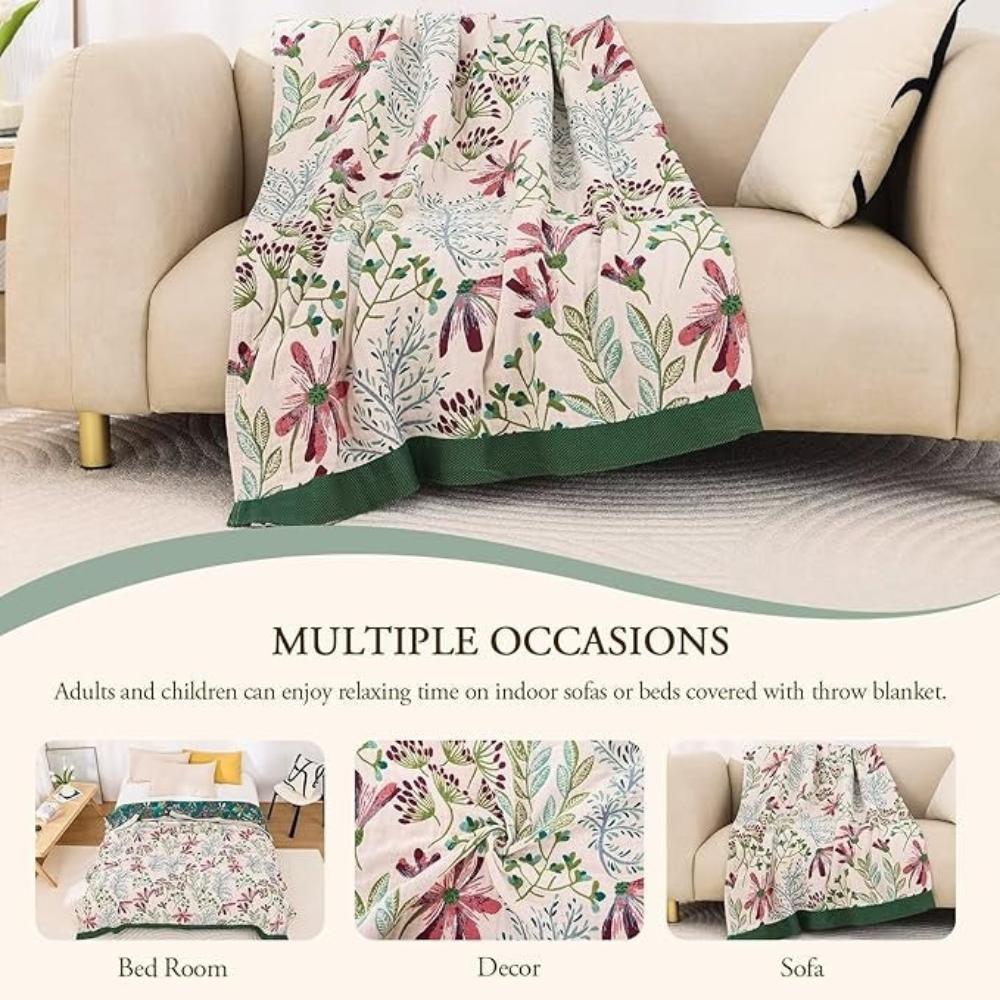 Wildflower | Soft organic cotton throw blanket 5