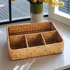 Natural Fiber Storage Basket with Dividers